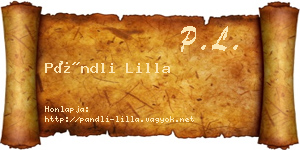 Pándli Lilla névjegykártya